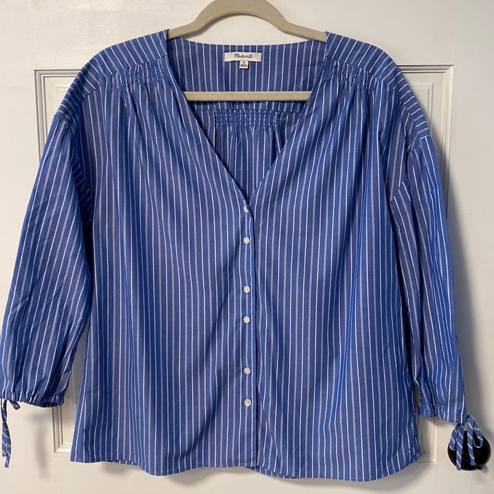 EUC Madewell striped button down top (Medium)